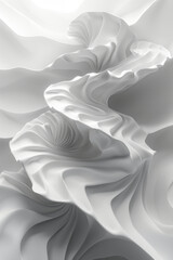 Poster - Minimalist aesthetic of an abstract design that appears to shift and change perspective, against a plain white background,