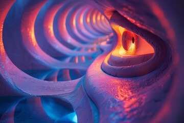 Poster - Colorful static images that appear to move and pulse, using vivid colors for the optical illusion,