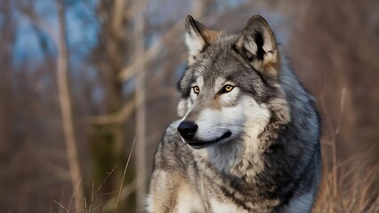  Grey Wolf  Portrait (High Quality Wallpaper Wild Photography)