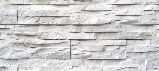 Wall Mural - White stone wall background or texture.