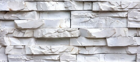 Sticker - White stone wall background or texture.