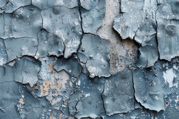 Poster - Peeling blue paint on a wall