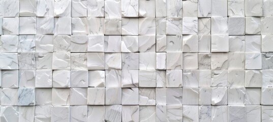 Wall Mural - White stone wall background, seamless texture of natural marble.