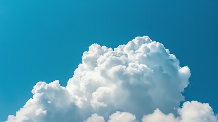 Canvas Print - A large, fluffy white cloud against a bright blue sky.