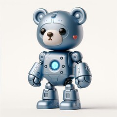 a robot teddy bear with a heart on its chest