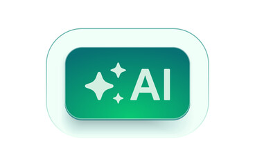 Fototapete - AI stars icon. Artificial intelligence logo. Machine learning. Generate image and text sign. Computer help assistant. Data science. Vector illustration.