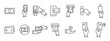 © Amina - Simple Set of Money Related Vector Line Icons. Contains such Icons as Wallet, ATM, Bundle of Money, Hand with a Coin and more.