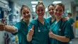 © Joyce - Portrait of doctor nurse with thumb up gesture in hospital