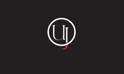 UJ, JU, J, U Abstract Letters Logo Monogram	