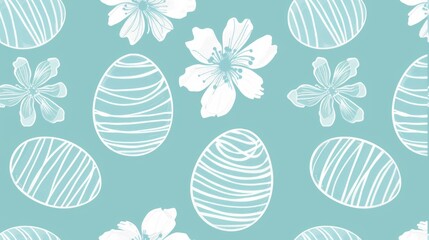 Wall Mural - vector illustration seamless background pattern of easter eggs with various pattern designs.
