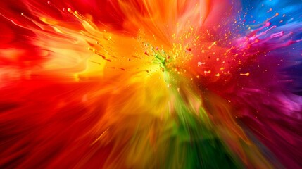  - Photograph of a motion blur image of a rainbow in red with ambient light.
