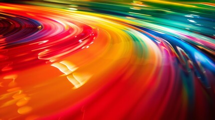  - Photograph of a motion blur image of a rainbow in red with ambient light.