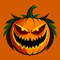 Wall Mural - Halloween pumpkin face