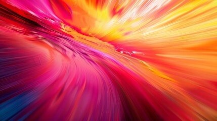  - Photograph of a motion blur image of a rainbow in red with ambient light.