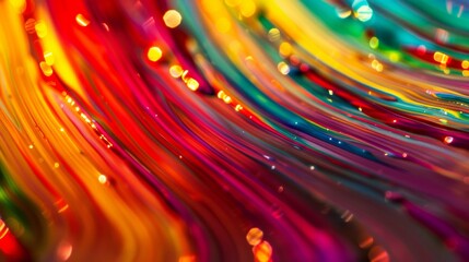  - Photograph of a motion blur image of a rainbow in red with ambient light.