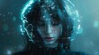 © CYBERPINK - A woman's face is projected onto a globe, surrounded by a blue