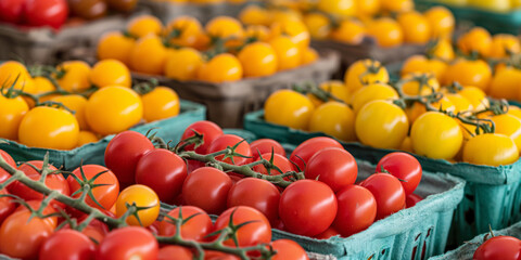 Sticker - Tomatoes in a basket.Market,shop.	