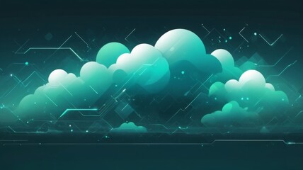 Aufkleber - Design an abstract background with futuristic clouds of data, symbolizing secure data backup and storage.