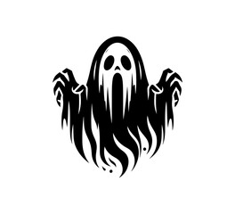 Sticker - ghost minimal logo icon simple vector