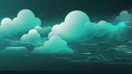 Aufkleber - Design an abstract background with futuristic clouds of data, symbolizing secure data backup and storage.