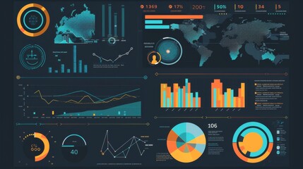 Fototapete - A business presentation slide featuring an infographic on consumer behavior trends and market analysis.