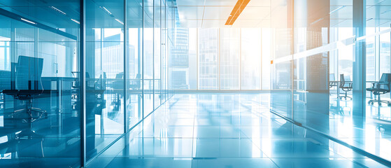 Poster - The morning light streams into a modern office.
