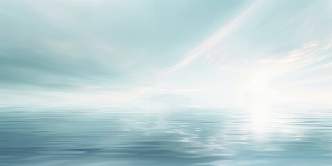 Wall Mural - Abstract, White background with a blue sky and water reflecting the serene horizon, perfect for desktop wallpaper