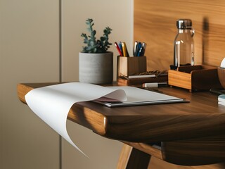 Canvas Print - blank paper on the desk