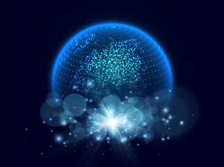 Wall Mural - Technology image of globe. Global network graphic concept.