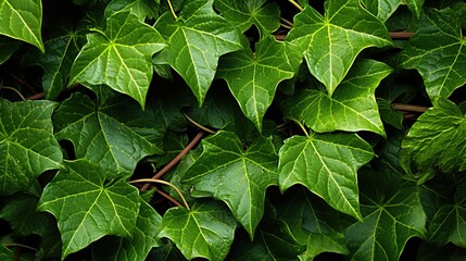 Poster - green leaves background