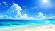 © Terry A.I. Gallery - Summer Beach Japanese Anime Style Poster Wallpaper