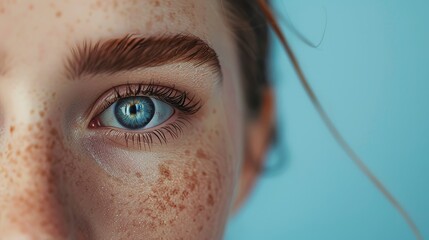 Wall Mural - a close-up of a person's eye, displaying beauty and vision concepts.