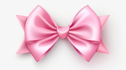 Poster - pink bow on white background