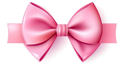 Poster - pink bow on white background