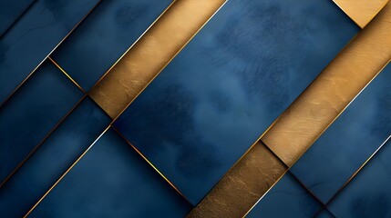 Dynamic Abstract Geometric Overlapping Blue and Gold Shapes Pattern