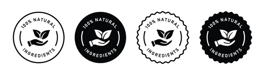 Natural ingredients product label icon, vector illustration