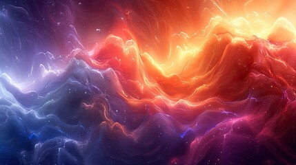 Wall Mural - Vibrant cosmic waves with glowing effect