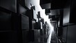 © chesleatsz - Abstract black and white geometric blocks creating a futuristic and modern visual effect