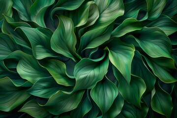 Intense close-up of green plant leaves