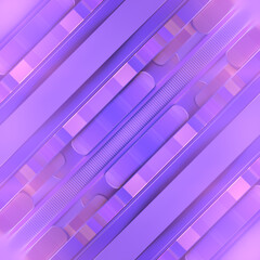 Wall Mural - Digital illustration featuring a symmetrical repeating geometric pattern with shades of purple and pink. 3d rendering