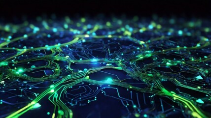 Aufkleber - abstract background featuring a detailed circuit board design with glowing pathways and nodes