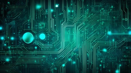 Aufkleber - abstract background featuring a detailed circuit board design with glowing pathways and nodes