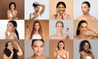 © Prostock-studio - Beauty in diversity is captured in this visual collage, illustrating women's skincare rituals against a backdrop of subtle studio colors.