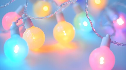 Canvas Print - Glowing Christmas Lights and Creating a Festive Atmosphere