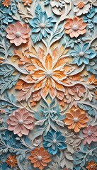 Poster - 3d digital floral background wallpaper pattern