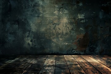 Poster - the background wall is dark and empty, to allow the product to be montaged