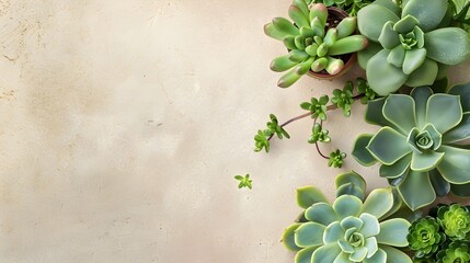 Wall Mural - Closeup of Succulent Plants in Minimal Natural Setting