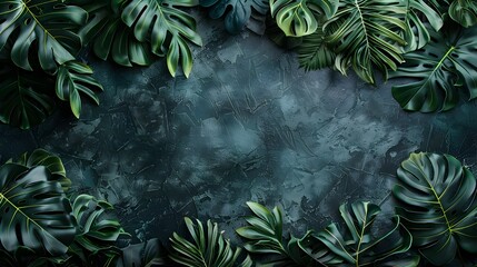 Wall Mural - Vibrant Lush Tropical Foliage Backdrop with Diverse Green Leaves and Plants in Botanical Garden or Rainforest Setting