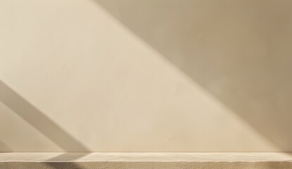 Poster - An abstract background with shadows on a beige plaster wall. Ideal for product presentations.
