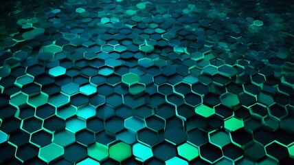 Aufkleber - abstract background with a hexagonal grid pattern, symbolizing data storage and transfer